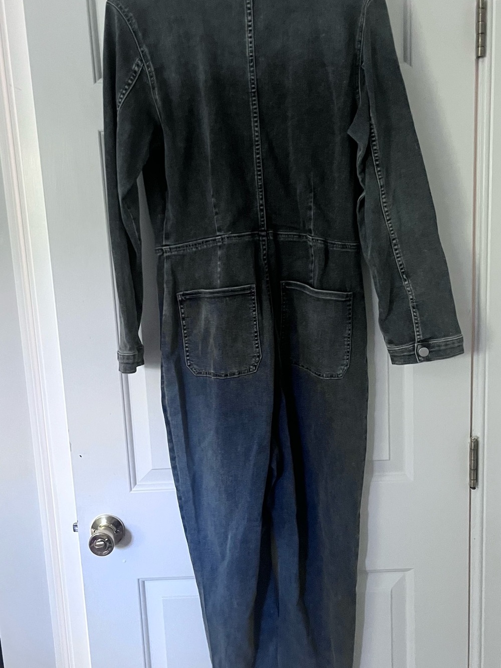 Free People Black Washed Denim Slim Jumpsuit - Picture 3 of 3